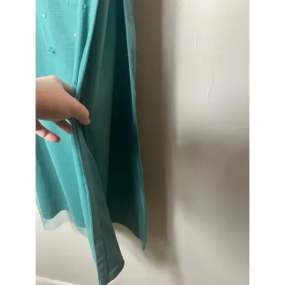 NWT ADRIANNA PAPELL DRESS GOWN GREEN SEQUIN MOTHER OF THE BRIDE FORMAL EVENING - Picture 10 of 16